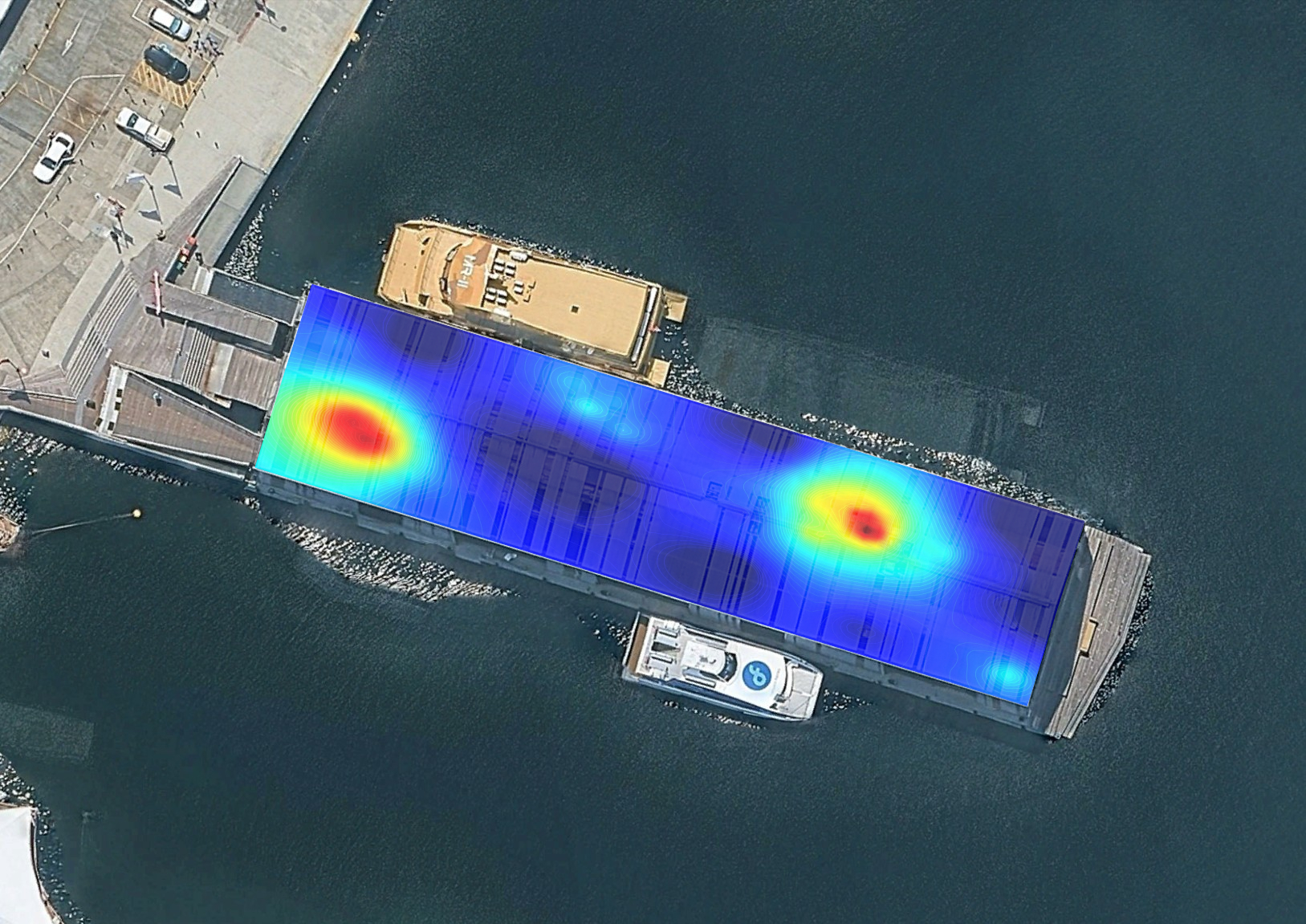 Wharf Deck Slab Compressive Strength MPa Contour Map Tasmania & Victoria